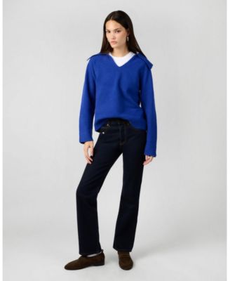 Women's Collar V Neck Sweater