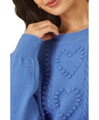 Women's Heart Detail Relaxed Knit Sweater
