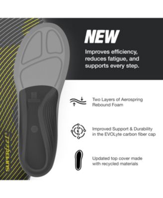 Men's Run Support Low Arch (V2) Insoles - Trim-to-Fit Carbon Fiber Orthotic Shoe Inserts for Running Shoes - 13.5-15 Men
