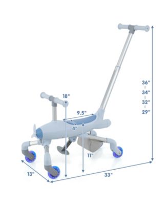 2-in-1 Kids Ride On Push Car with LED Lighted Wheels and Storage