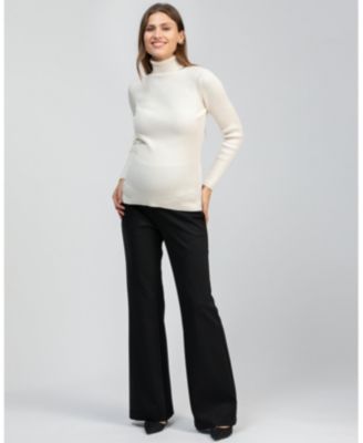 Maternity Black Tailored Robin Trousers with Stretch Waistband