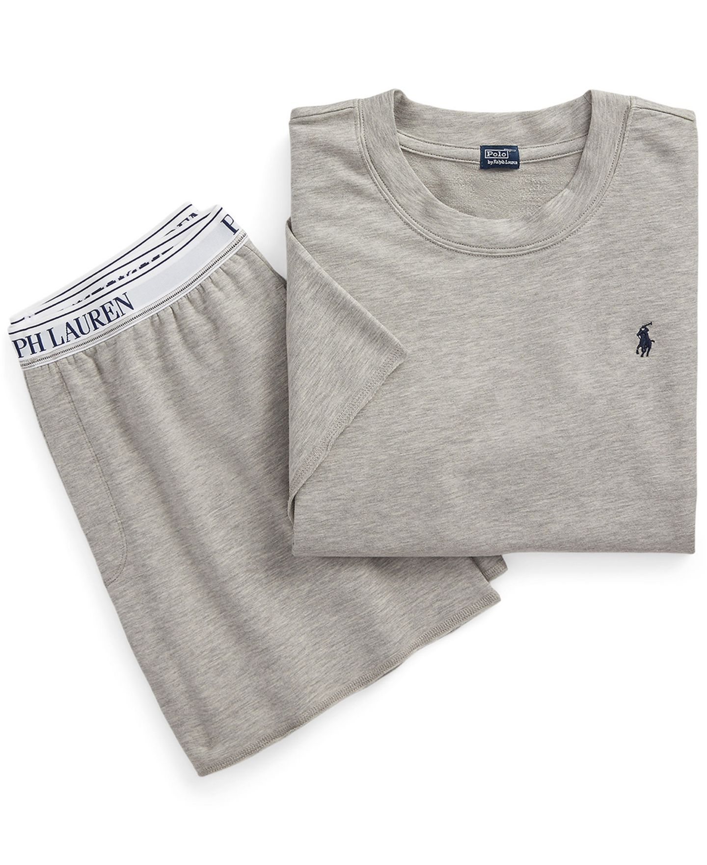 Женская пижама Polo Ralph Lauren: топ и шорты, 2 предмета, цвет: Серый — фото 5