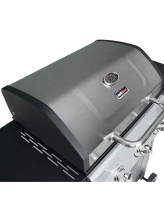 27,000 BTU 3 Burner Propane Gas Grill w/Wheels, Cover, & Side Shelves