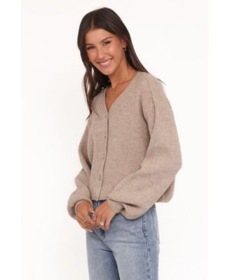 Women's Sybil Button Front Cardigan - Mushroom XL