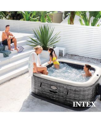 PureSpa Greystone Deluxe Spa Set, 170 Bubble Jet Hot Tub with Cover, 77"x28"