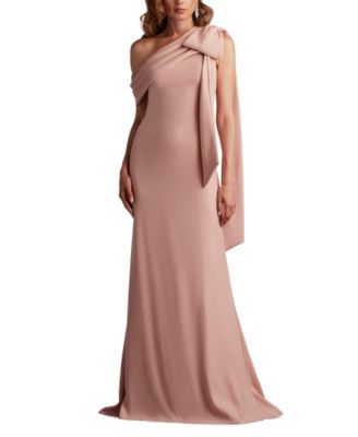 Women's Cassia Bow-Shoulder Crepe Gown