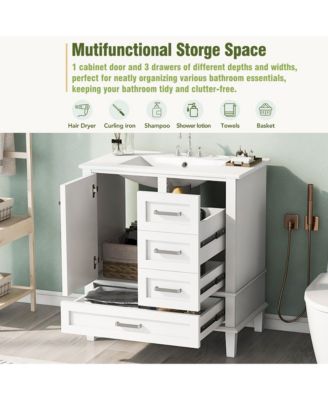 30inch Bathroom Vanity Modern Bathroom Cabinet with Sink Combo Set Bathroom Storage Cabinet with a Soft Closing Door