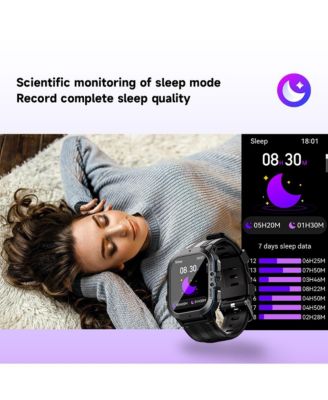 1.96'' AMOLED HD Large Screen Smart Watch For Men With Movement Call, Heart rate Blood oxygen Blood pressure monitoring, 1ATM -Blue line