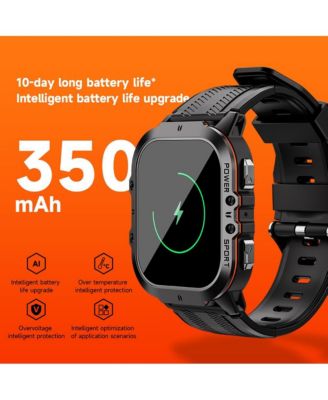 1.96'' AMOLED HD Large Screen Smart Watch For Men With Movement Call, Heart rate Blood oxygen Blood pressure monitoring, 1ATM -Blue line