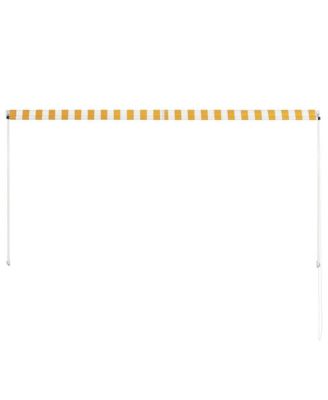 Awning Yellow and White Steel frame 98.4 x 59.1 in Retractable