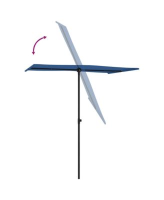 Garden Parasol Azure blue 100% polyester, aluminum Large