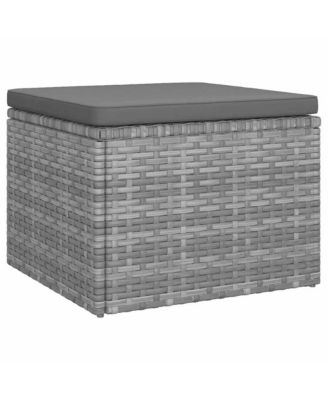 3-Seater Garden Sofa Grey PE Rattan 3 Seater Foldable