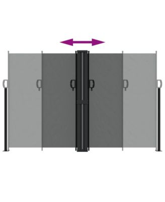 Retractable Side Awning Anthracite 100% polyester with PU coating