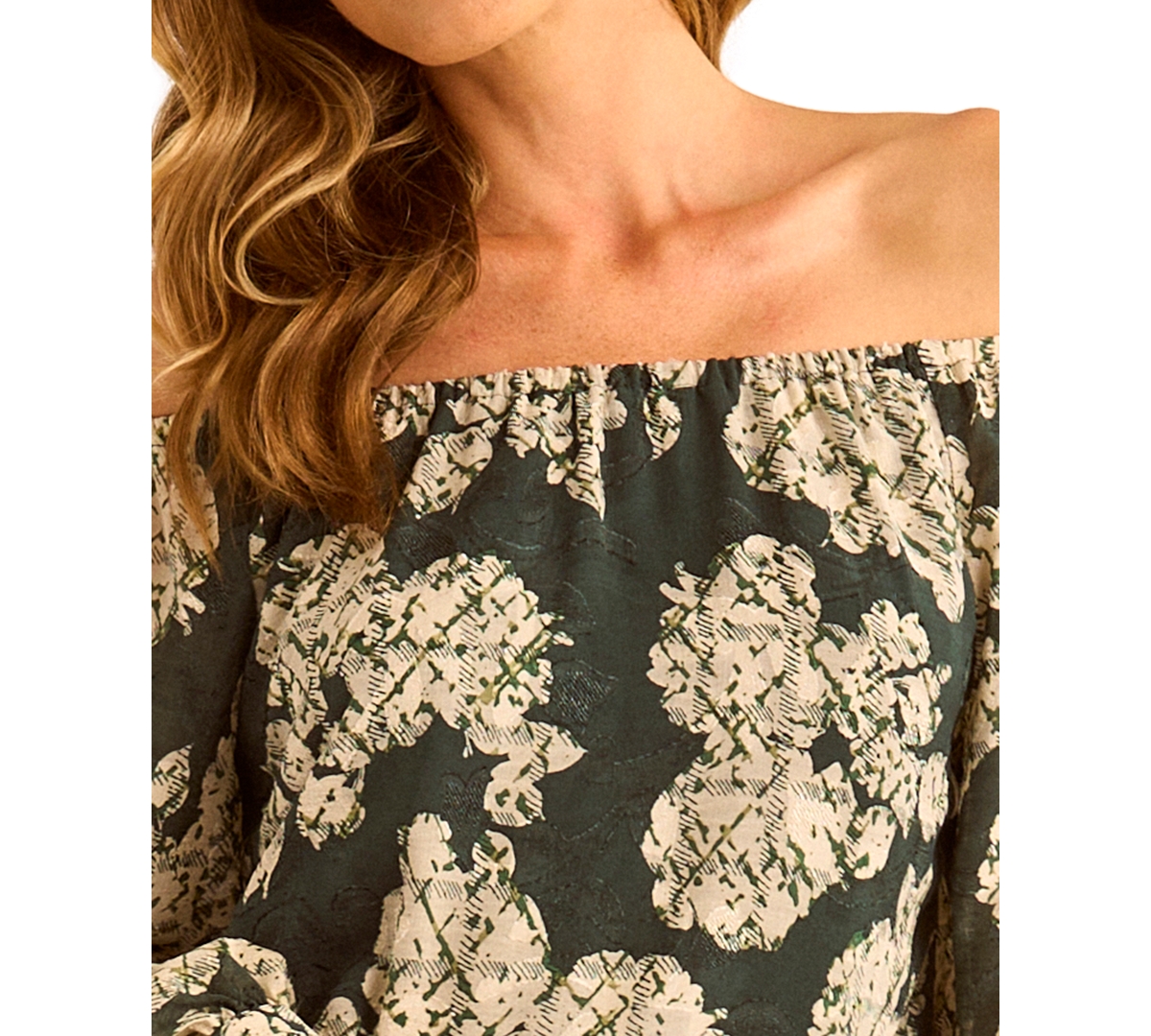 Vince Camuto Women's Floral Off-The-Shoulder Long-Sleeve Blouse