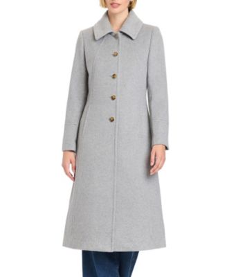Women's Single-Breasted Maxi Coat W/ Detachable Faux Fur