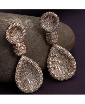 Teardrop-Crystal Drop Earrings