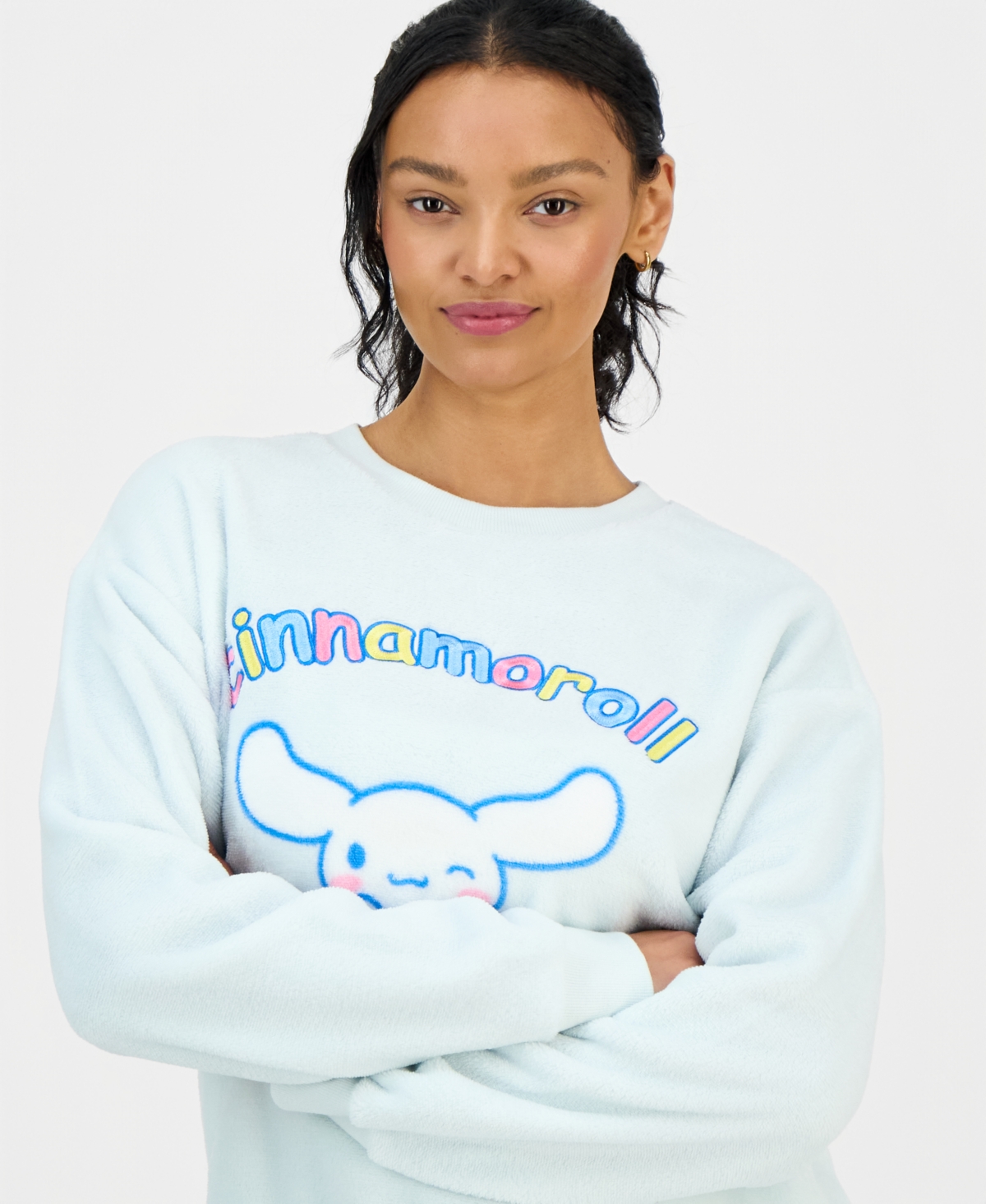 Love Tribe Women's Cinnamoroll Graphic Print Fleece Sweatshirt