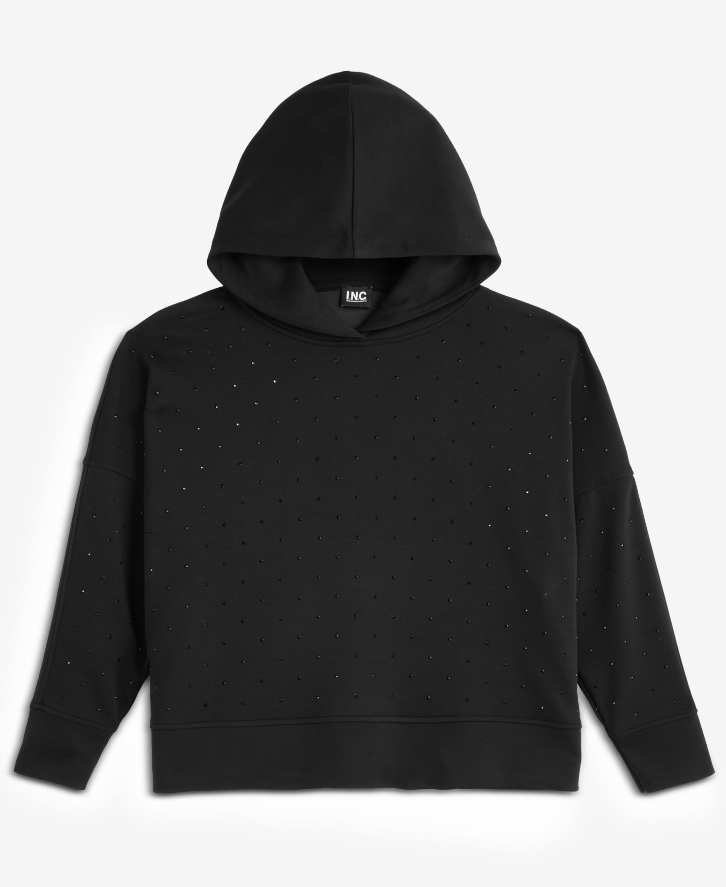 Женское худи I.N.C. International Concepts Plus Size Studded Pullover, цвет: Глубокий чёрный — фото 6