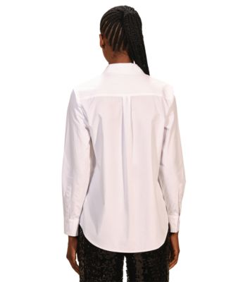 Women's Embellished Poplin Long Sleeves Shirt