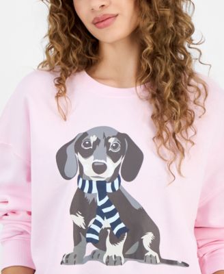 Juniors' Dachshund Fleece Crewneck Sweatshirt