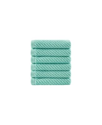 Diagonal Ribbed Cotton 6-Pc. Washcloths Set