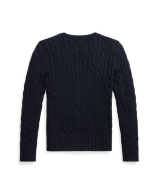 Girls' 7-16 Cable-Knit Long Sleeves Sweater