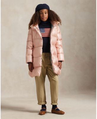 Polo Ralph Lauren Girls' 7-16 Metallic Hooded Long Sleeves Jacket