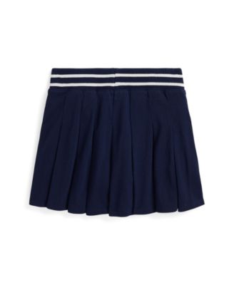 Girls' 7-16 Pleated Striped Trim Skort