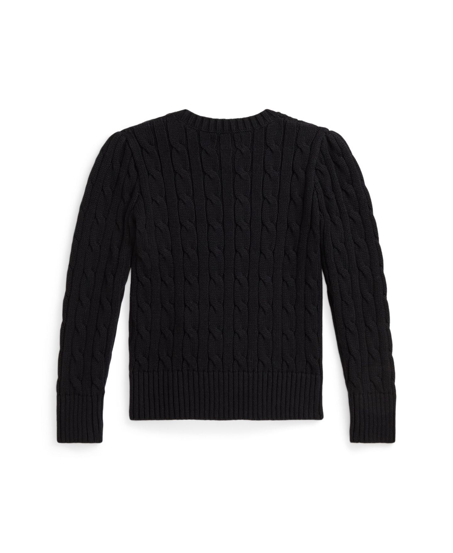 Свитер Polo Ralph Lauren Crewneck Cable Knit Sweater для девочек, цвет: Чёрный — фото 2