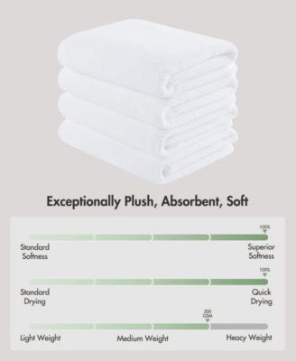 Diagonal Ribbed Cotton 4-Pc. Bath Towel Set