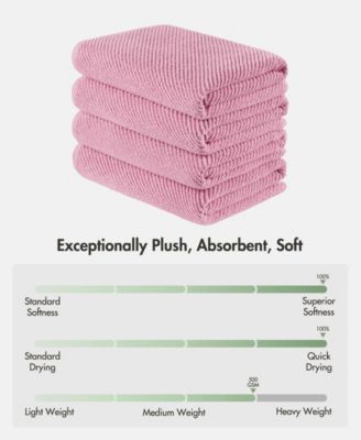 Diagonal Ribbed Cotton 4-Pc. Bath Towel Set