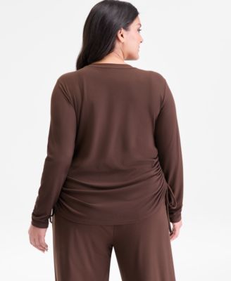 Plus Size Side-Shirred Top, Macy's Exclusive 