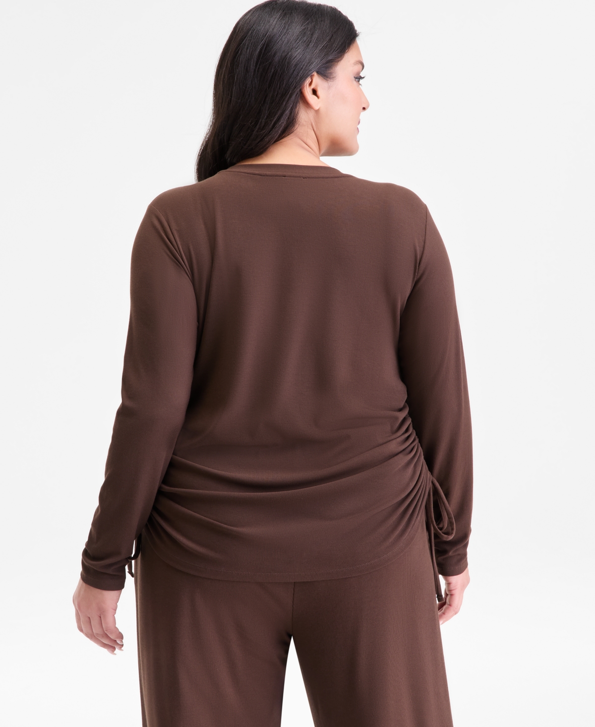 I.n.c. International Concepts Plus Side-Shirred Top, Macy's Exclusive