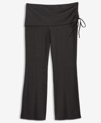 Plus Size Ribbed Foldover Drawstring Pants, Macy's Exclusive
