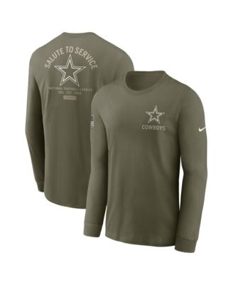 Nike - Men's Olive Dallas Cowboys 2025 Salute to Service Long Sleeve T-Shirt