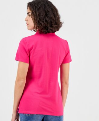 Women's Short-Sleeve Polo-Collar Shirt 