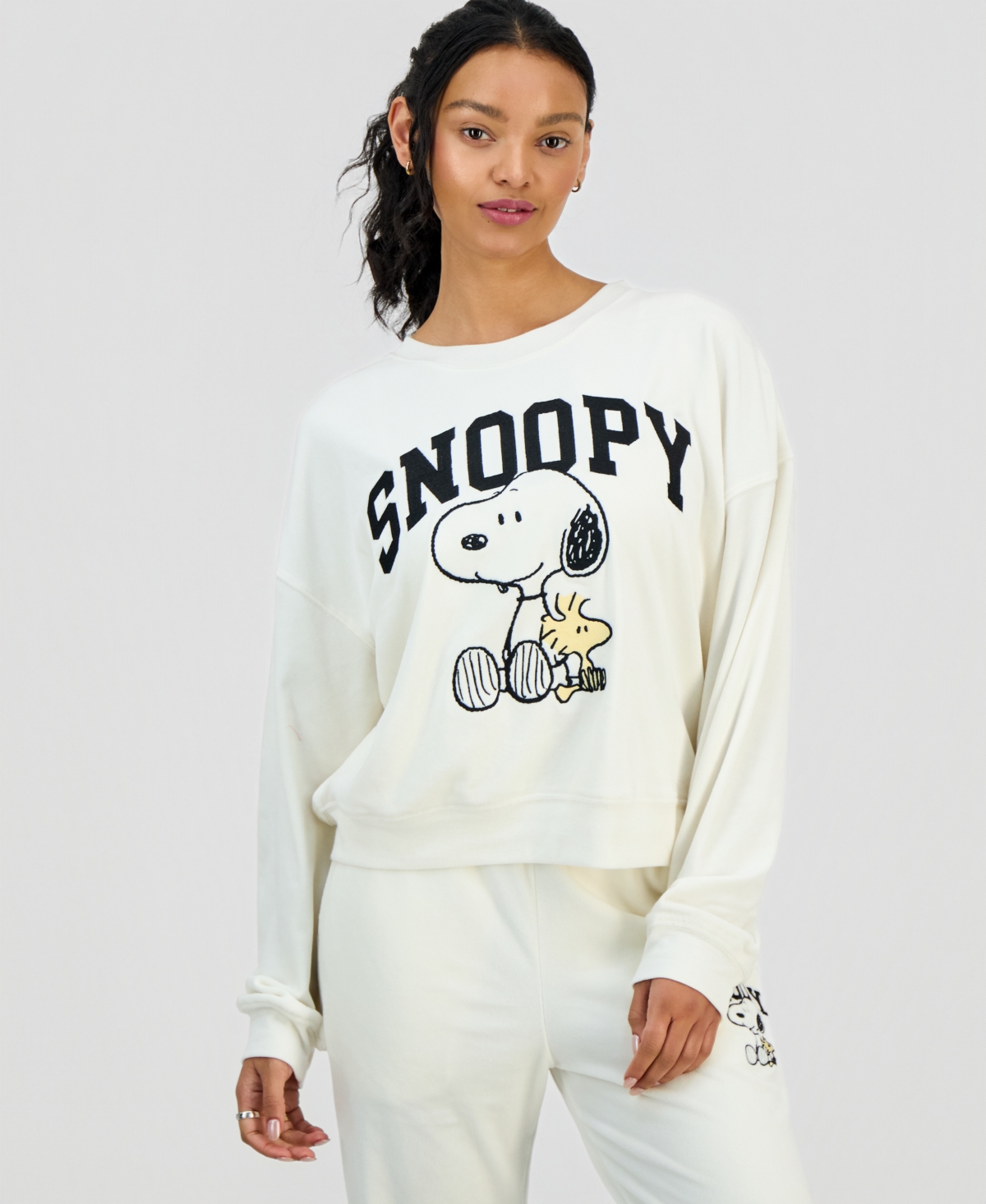 Grayson Threads, The Label Juniors' Snoopy Velour Sweatshirt