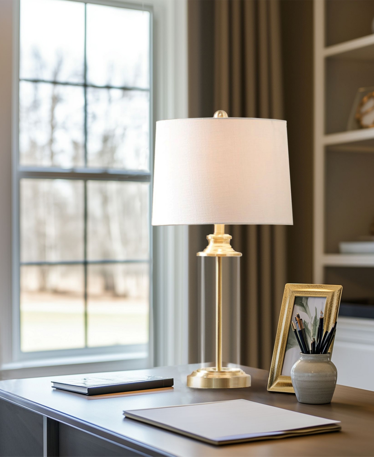 510 Design Clarity Glass Cylinder Table Lamp Set of 2