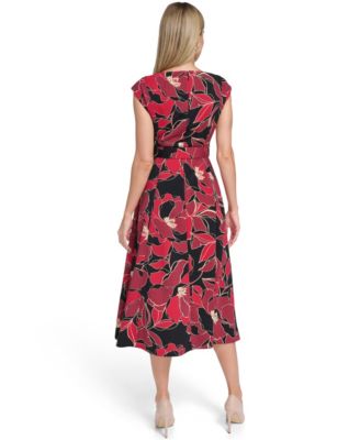 Women's Sleeveless Printed Midi Dress
