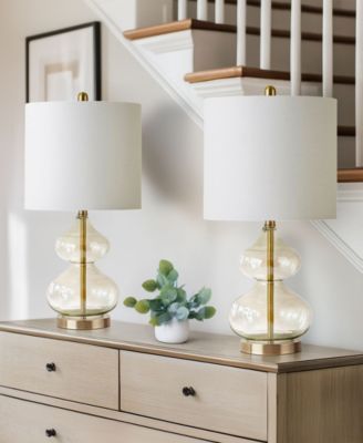 Ellipse Curved Gourd Glass Table Lamp, Set of 2