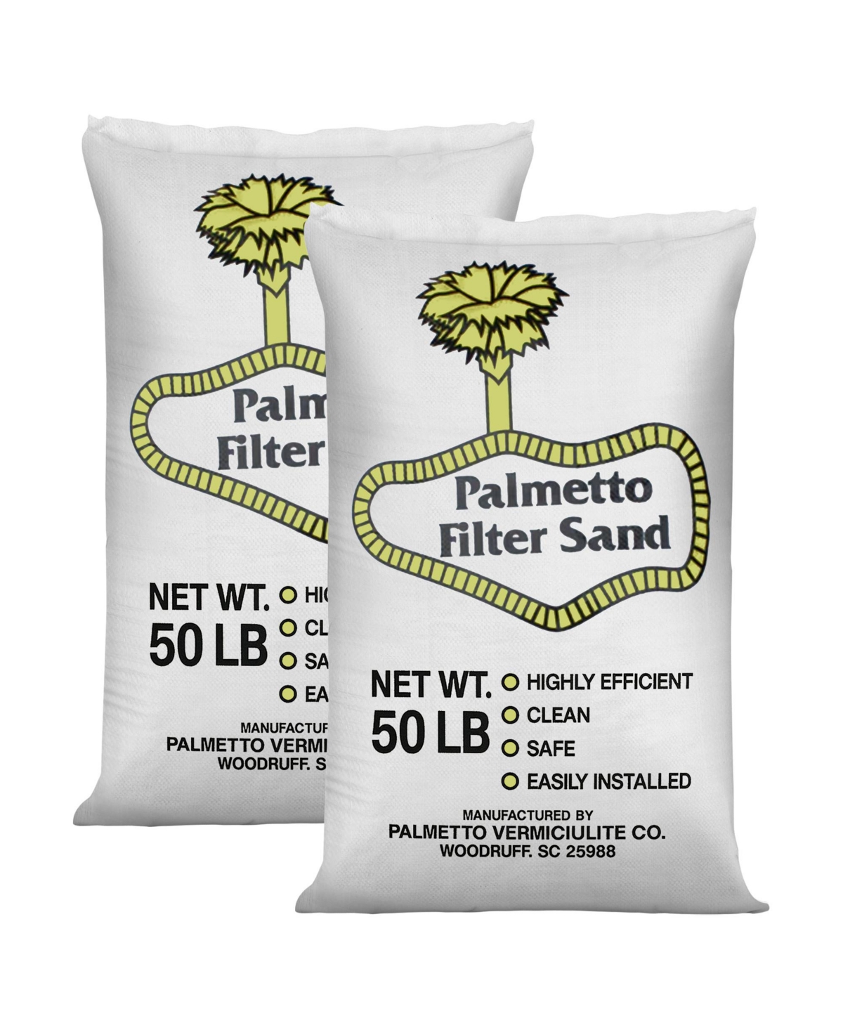 Palmetto Filter Sand for Residential Commercial Pool Filters, 50 lb (2 Pack)
