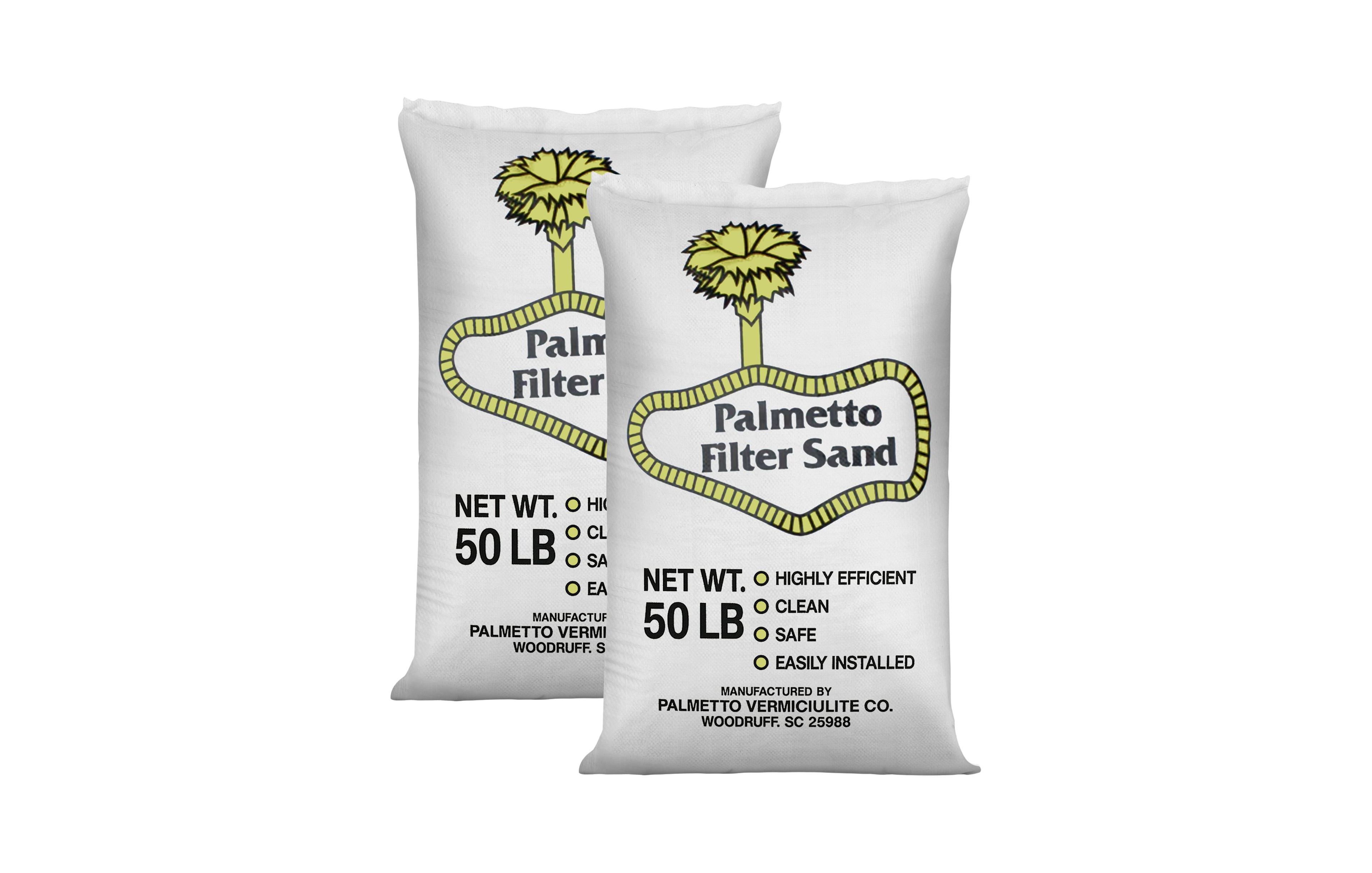 Palmetto Filter Sand for Residential Commercial Pool Filters, 50 lb (2 Pack)