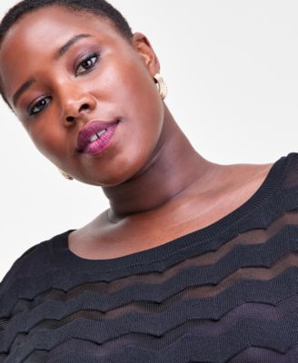 Plus Size Chevron Stitch Sweater