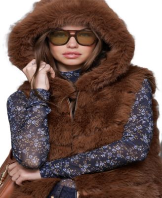 Women's Sleeveless Faux-Fur Long Vest