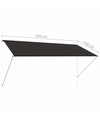 Awning Anthracite Steel frame, polyester fabric with PA coating