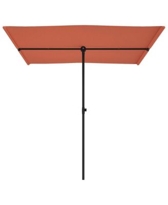 Garden Parasol Terracotta Polyester, Aluminum Medium