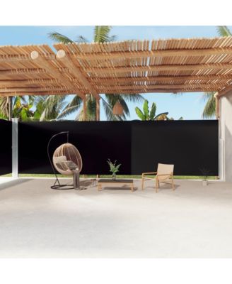 Side Awning Black 100% polyester with PU coating, steel, aluminum