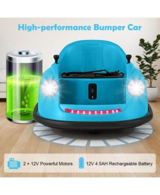 12V Electric Kids Ride on Bumper Car Battery Powered Bumping Car with Remote Control-Blue