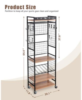 Weight Rack for Dumbbells & Kettlebells - Home Gym Storage Organizer with Wheels & Yoga Mat Hanger