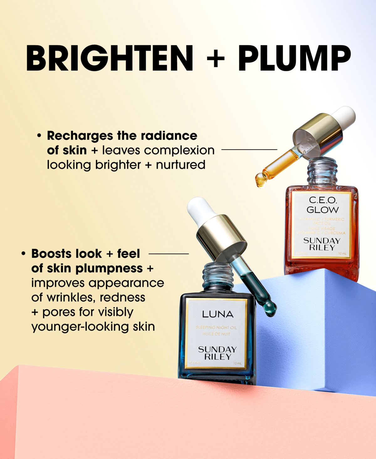 Sunday Riley Day + Night Brighten + Plump Gift Set In Transparent